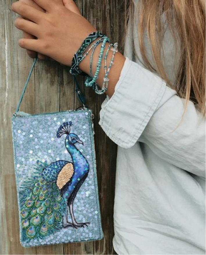 Shimmery Peacock Party Bag