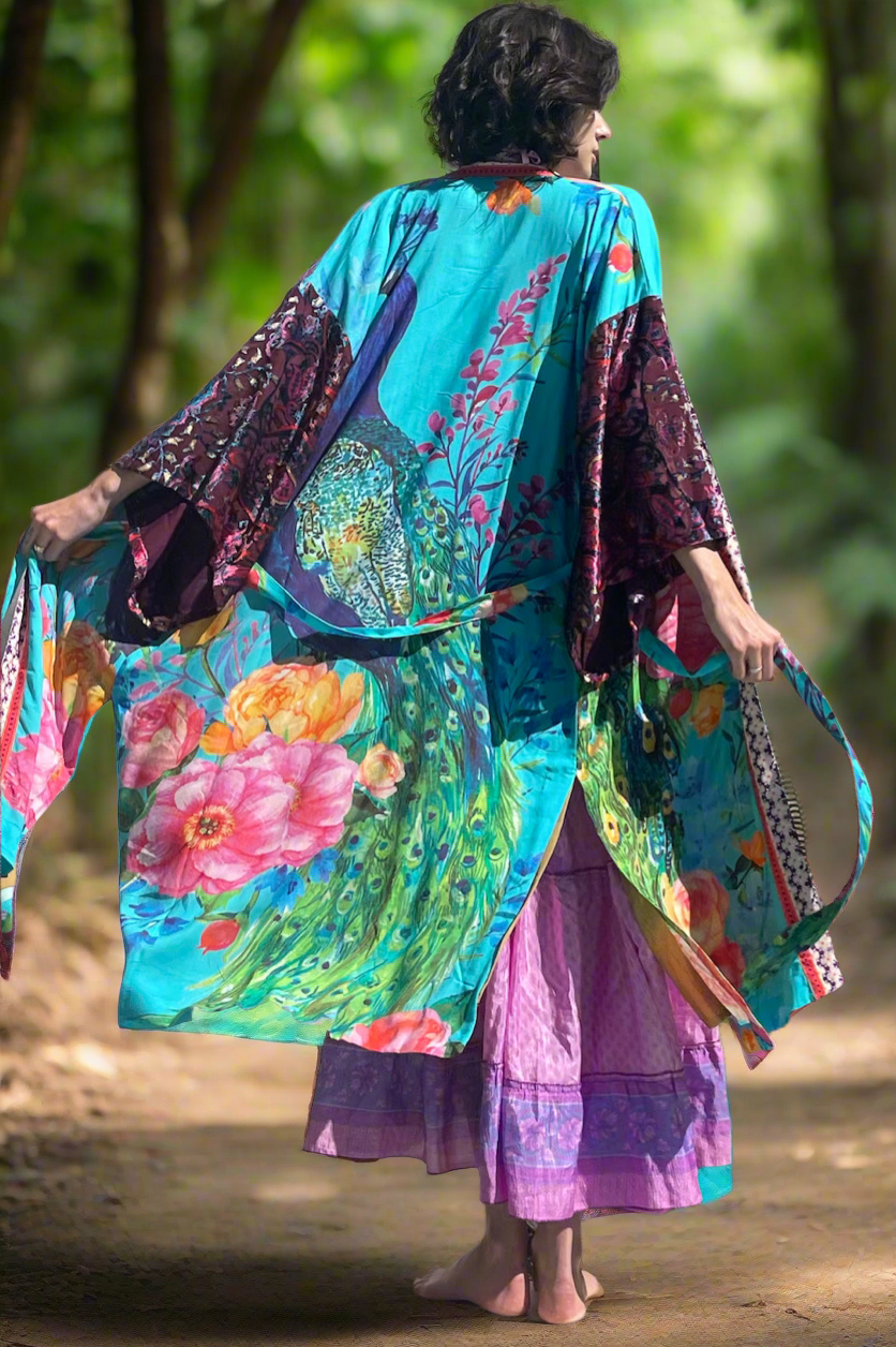 Majestic Peacock Kimono