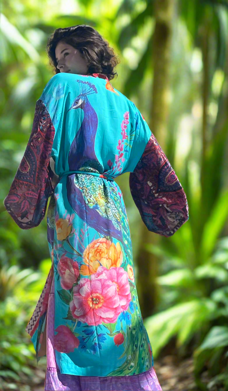 Majestic Peacock Kimono