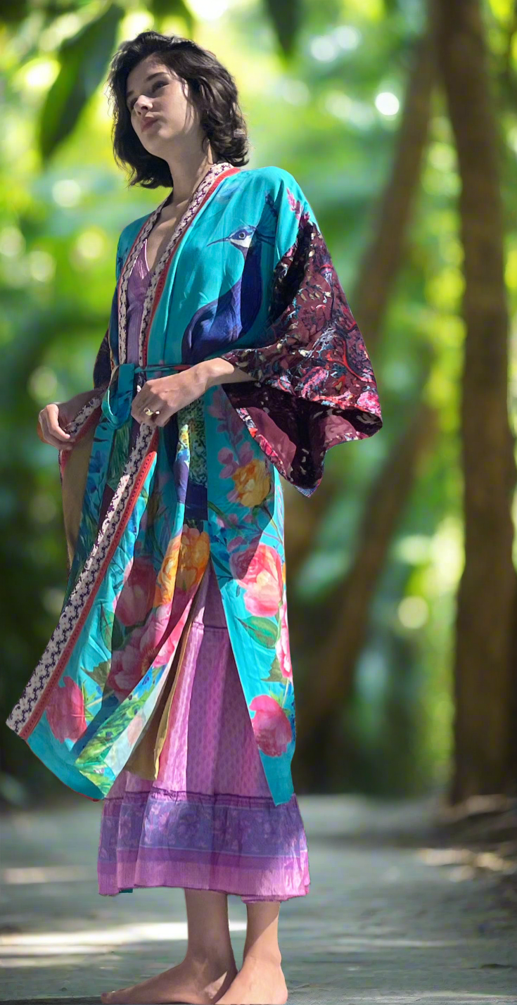 Majestic Peacock Kimono