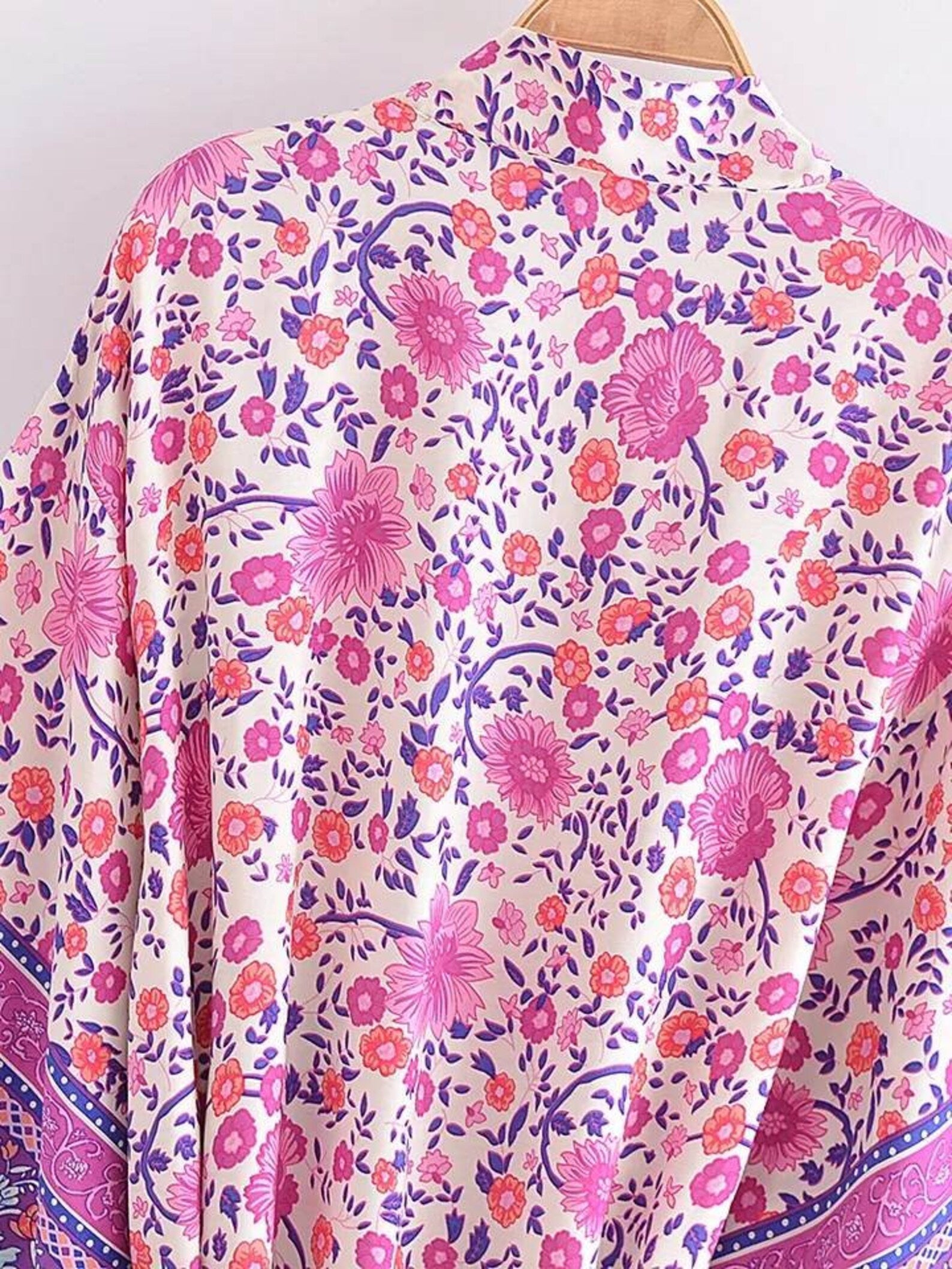 Fuchsia Flowers Kimono