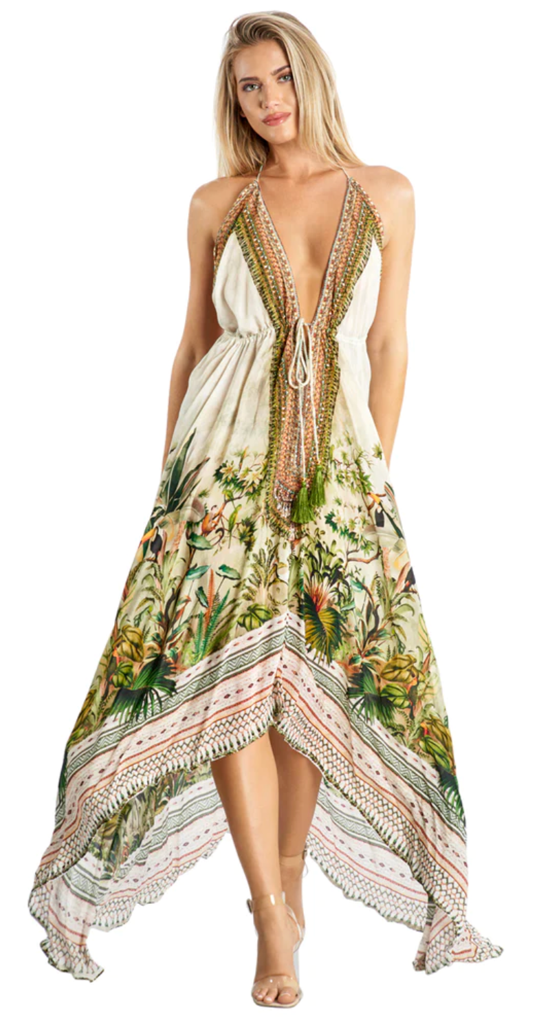 Jungle Love Halter Maxi Dress